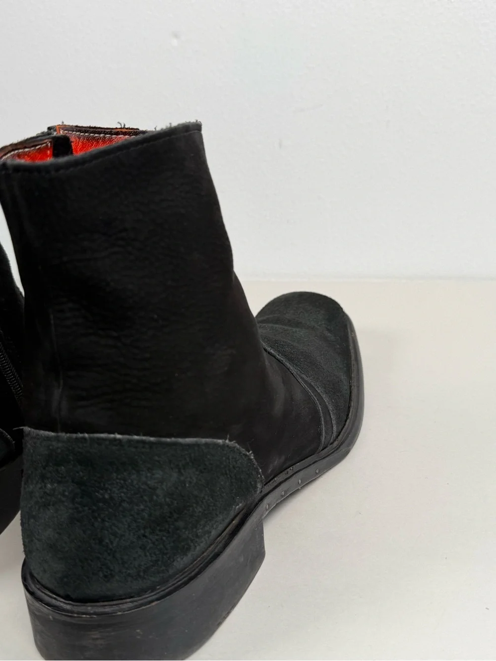 Men's Vintage MARK NASON Cross Boots Size 10.5 Black Zip Suede Made In Italy